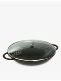 Staub French cast iron wok 37cm, imported from the UK