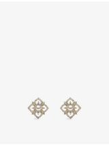 selfridges Yoko London Petal 18ct Yellow Gold 0.46ct Diamond and Akoya Pearl Earrings- Buy online at McGrocer