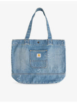 selfridges Carhartt WIP Logo-Patch Paint-Splatter Denim Tote Bag- Buy online at McGrocer