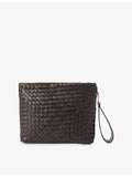 Whistles Avah woven leather clutch, imported from the UK