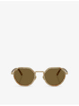 selfridges Giorgio Armani AR6181 Round-Frame Acetate and Metal Sunglasses- Buy online at McGrocer