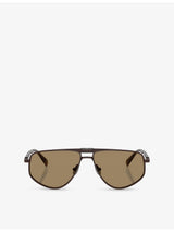 selfridges Brunello Cucinelli Irregular-Frame Metal Sunglasses- Buy online at McGrocer
