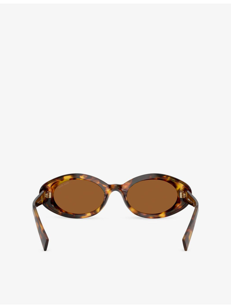 Miu Miu oval-frame acetate sunglasses in tortoiseshell - British product