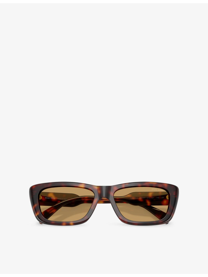 Miu Miu rectangular-frame acetate sunglasses tortoiseshell, imported from the UK