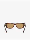 Miu Miu rectangular-frame acetate sunglasses tortoiseshell, imported from the UK