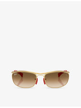 selfridges Ray-Ban Scuderia Ferrari RB3819M Oval-Frame Metal Sunglasses- Buy online at McGrocer
