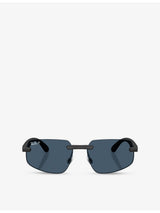 selfridges Ray-Ban RB4475 Irregular-Frame Peek Sunglasses- Buy online at McGrocer