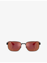 selfridges Ray-Ban RB8329M Scuderia Ferrari Irregular-Frame Metal Sunglasses- Buy online at McGrocer