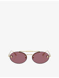 Versace VE2295 oval-frame sunglasses with gold-tone hardware (British brand)