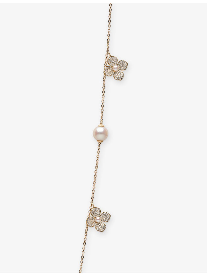 Yoko London Petal 18ct gold pearl diamond necklace - British product