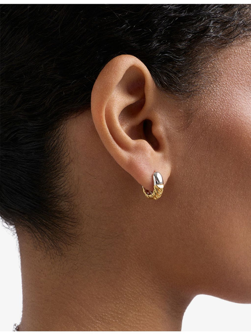 Astley Clarke 18ct gold plated sterling silver hoop earrings 12.6mm, UK version