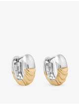 selfridges Astley Clarke Aurora Weave 18ct Yellow-Gold Plated Sterling Silver Hoop Earrings- Buy online at McGrocer
