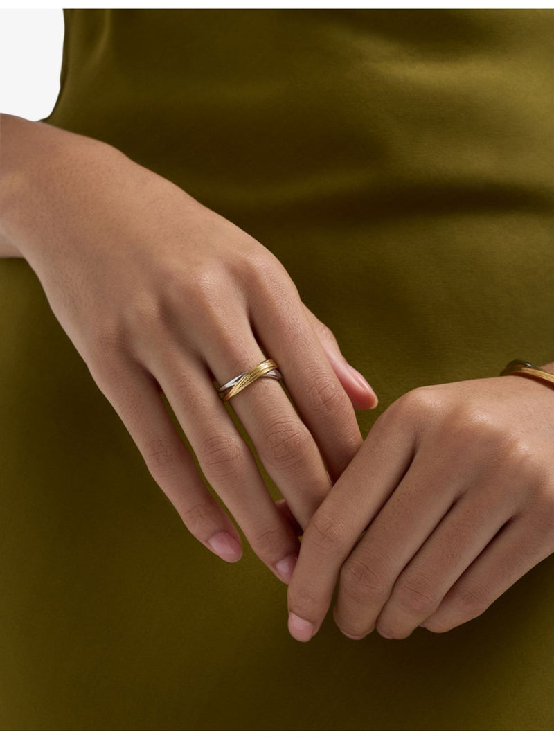 Astley Clarke Aurora Weave ring 18ct yellow-gold plated sterling-silver (British brand)