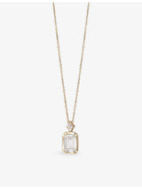 selfridges Astley Clarke Large Emerald Cut 1.03ct Diamond 14ct Gold Pendant Necklace- Buy online at McGrocer