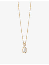 selfridges Astley Clarke Emerald Cut 0.32ct Diamond 14ct Gold Pendant Necklace- Buy online at McGrocer