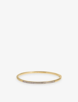 Monica Vinader Essential 18ct Gold Vermeil Plated Sterling Silver and Lab-Grown Diamond Bangle