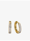 Monica Vinader vermeil huggie earrings with lab-grown diamonds, imported from the UK
