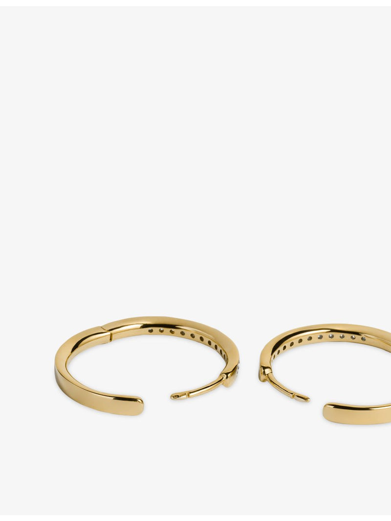 Monica Vinader small diamond hoop earrings 18ct gold vermeil - British product