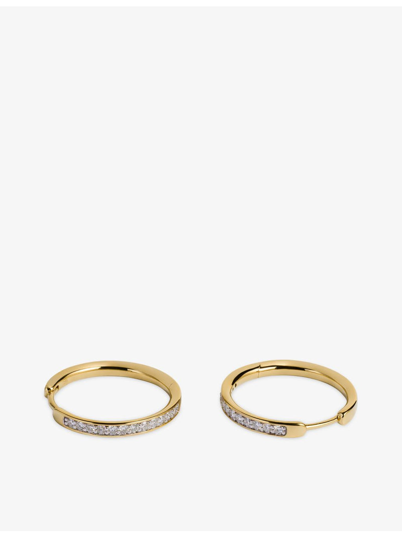 Monica Vinader small diamond hoop earrings 18ct gold vermeil - British product