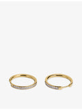 Monica Vinader small diamond hoop earrings 18ct gold vermeil - British product