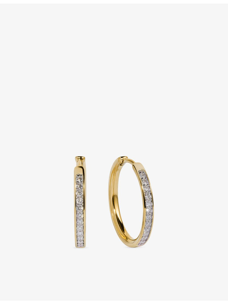 Monica Vinader small diamond hoop earrings 18ct gold vermeil - British product