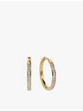 Monica Vinader small diamond hoop earrings 18ct gold vermeil - British product