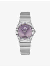 selfridges OMEGA Constellation Stainless Steel and Diamond Quartz Watch 28mm- Buy online at McGrocer