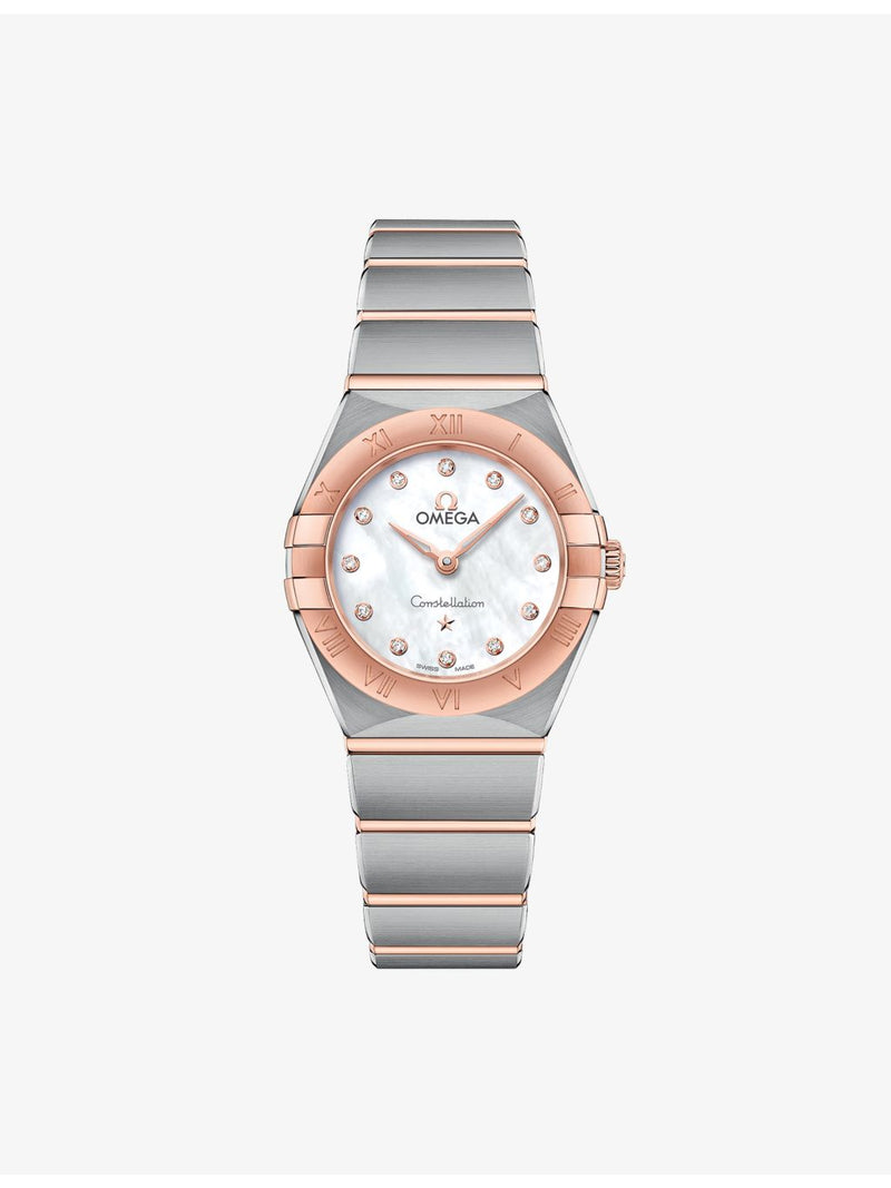 Omega Constellation quartz watch Sedna gold steel 25mm - British product