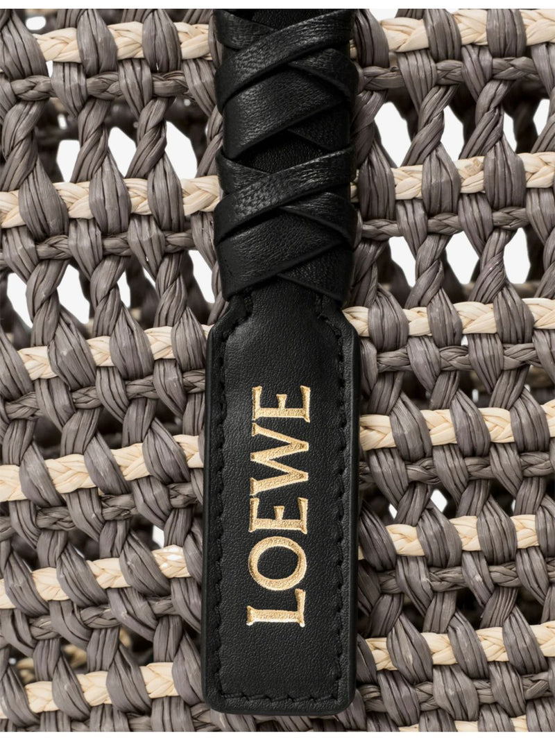 Loewe medium woven basket bag with leather trims, UK version