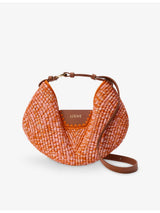 selfridges Loewe Medium Swing Melange Raffia and Leather Top-Handle Bag- Buy online at McGrocer