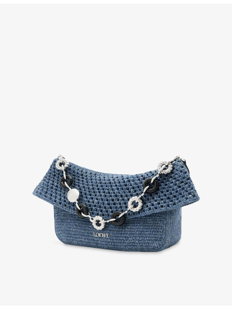 Loewe Ola medium crochet raffia shoulder bag - British product