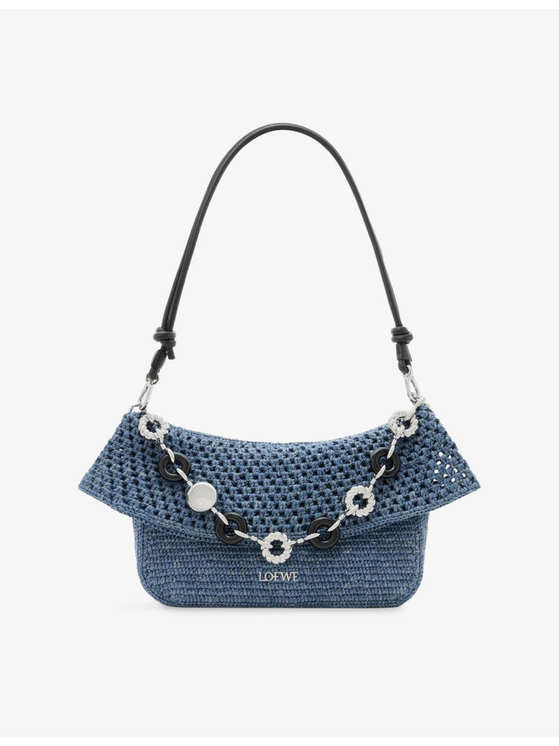 Loewe Ola medium crochet raffia shoulder bag - British product