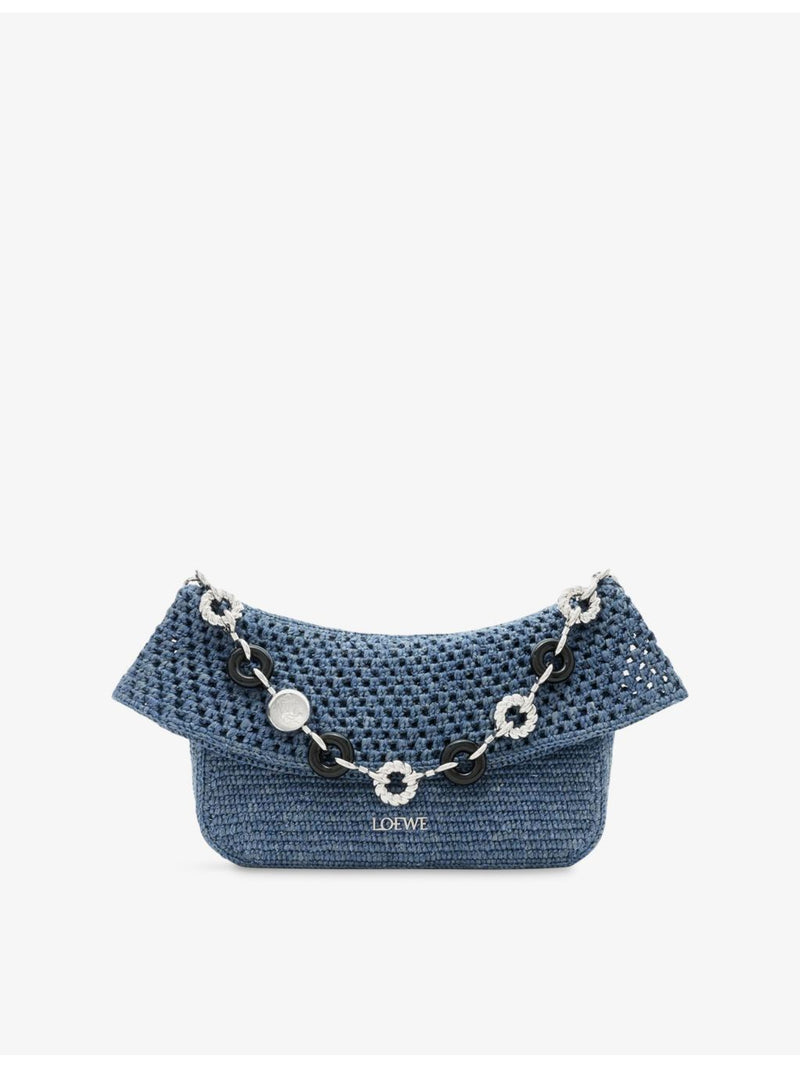 Loewe Ola medium crochet raffia shoulder bag - British product