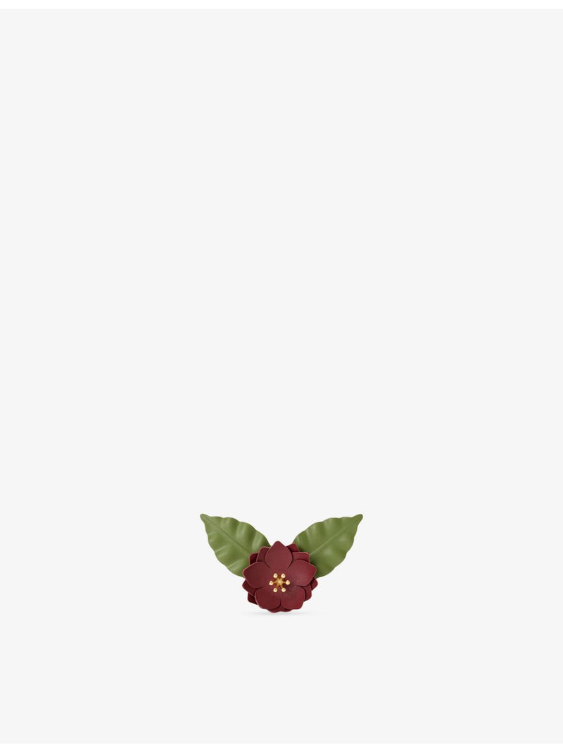 Loewe leather flower pistil pin with brass hardware, imported from the UK