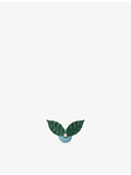 Loewe flower pistil leather pin with silver hardware (British brand)