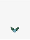 Loewe flower pistil leather pin with silver hardware (British brand)