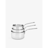 selfridges De Buyer Affinity 3-Piece Stainless Steel Saucepan Set (16cm, 18cm, 20cm)- Buy online at McGrocer