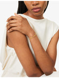 ANNI LU Clemence 18ct gold-plated jade glass bead bracelet - British product