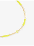 ANNI LU Clemence 18ct gold-plated jade glass bead bracelet - British product