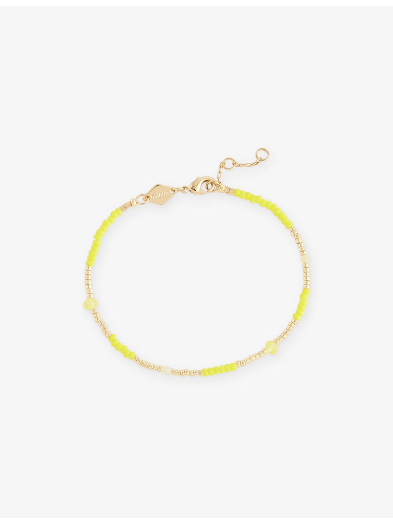 ANNI LU Clemence 18ct gold-plated jade glass bead bracelet - British product