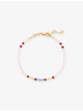 ANNI LU Peppy 18ct gold-plated brass and glass bead bracelet, UK version