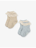 Konges Slojd frilled glitter ankle socks pack of 2 (British brand)
