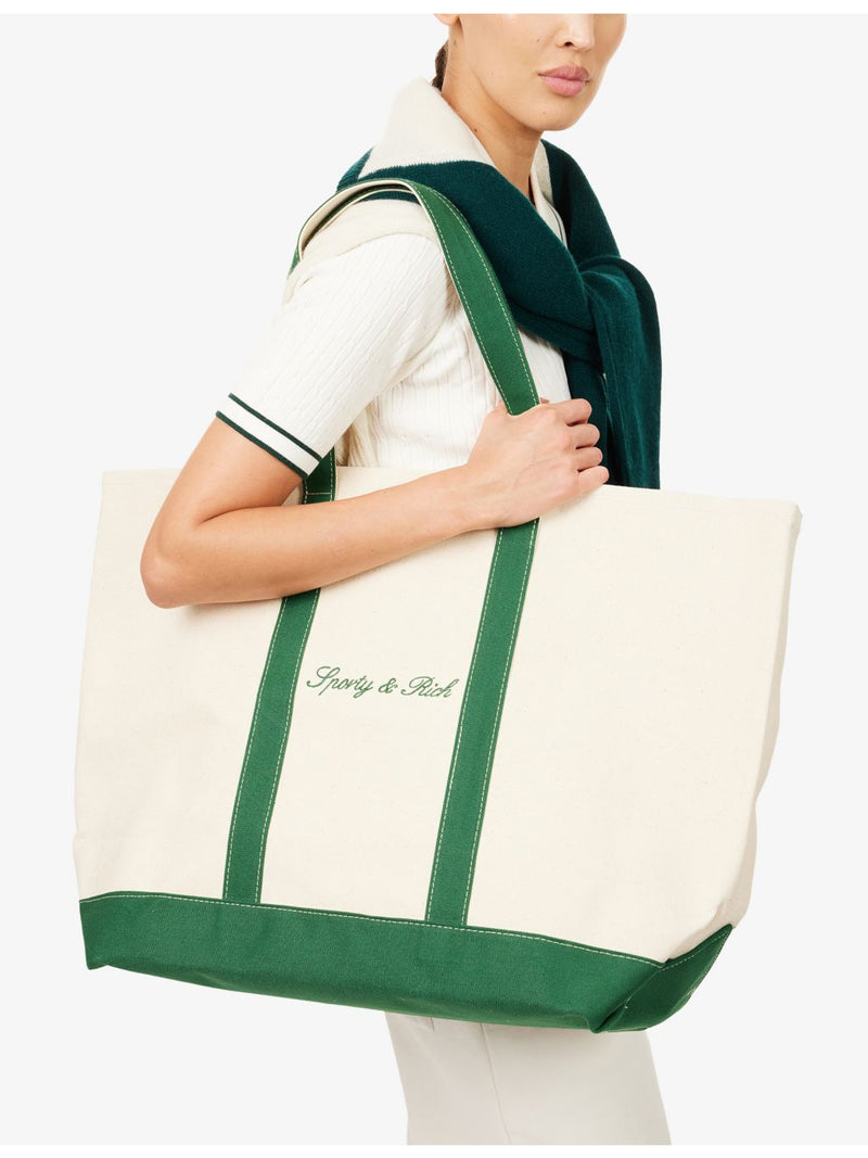 Sporty & Rich canvas tote bag with serif logo large - British product