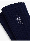 Sporty & Rich logo-embroidered rib-knit socks, imported from the UK