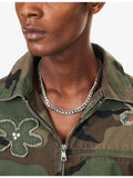 DARKAI Cuban necklace 18ct white-gold and stainless steel 50cm, UK version