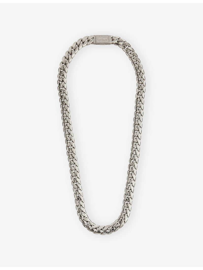 DARKAI Cuban necklace 18ct white-gold and stainless steel 50cm, UK version
