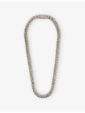 DARKAI Cuban necklace 18ct white-gold and stainless steel 50cm, UK version
