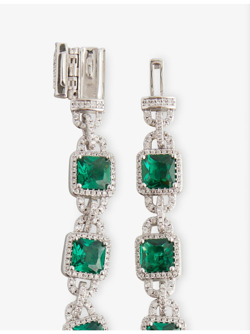 DARKAI Mariner bracelet 18ct white-gold with emerald and diamond stones - British product