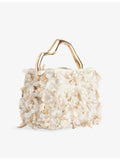 Cult Gaia Solene beaded satin mini clutch bag (British brand)