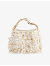 selfridges Cult Gaia Solene Beaded Satin Mini Clutch Bag- Buy online at McGrocer
